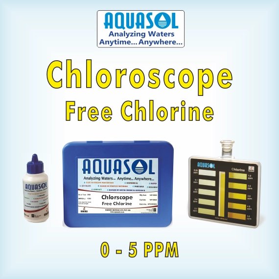 AQUASOL Chloroscope Test Kit AE419*  Range 0.05 - 5.0 PPM (Mg/L) 500 Tests