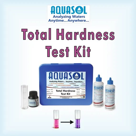 AQUASOL Total Hardness Test Kit AE501  Range 2 -  100 PPM (Mg/L) 500 Tests