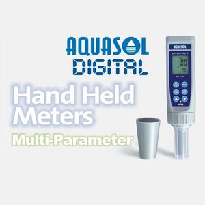 AQUASOL DIGITAL Handheld Multi Parameter Meter Pro, PH/ORP*/TDS/Conductivity/Salinity (0 - 14 PH / ± 1000 MV* / 0 - 100 ms/Cm / 0 - 66000 PPM) With Calibration Solution, Waterproof , AMAL01
