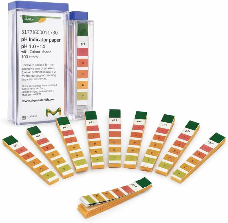 MERCK pH Indicator Paper pH 1.0 - 14.0 (with Colour Scale) Handy Pack