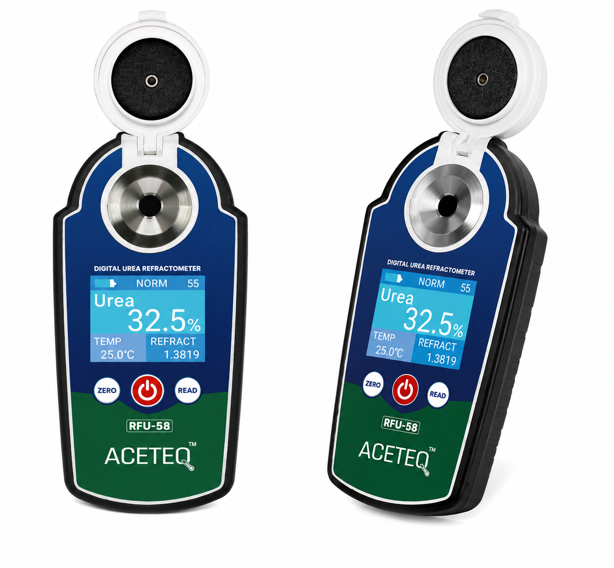 ACETEQ™ RFU-58 Digital Urea Refractometer | 0–58% Urea Range | ±0.2% Accuracy | 0.1% Resolution | Automatic Temperature Compensation | RI Measurement | Color LCD
