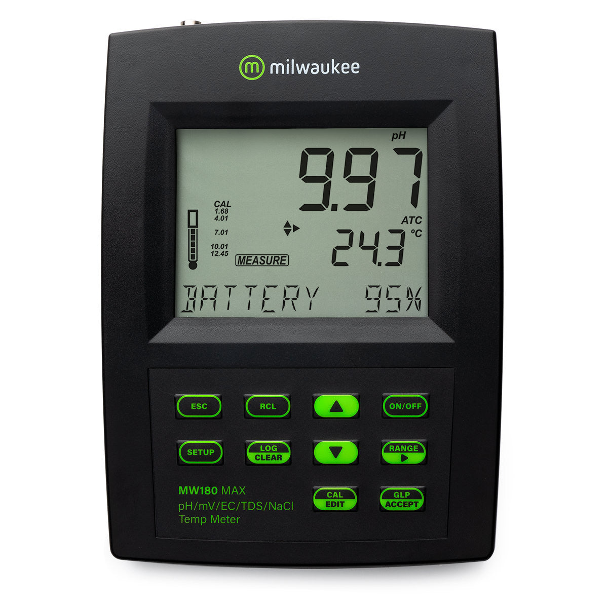 MILWAUKEE MW 180 BENCHTOP MULTIPATAMETER, 5-in-1 MAX pH/ORP/EC/TDS/NaCl/Temp.