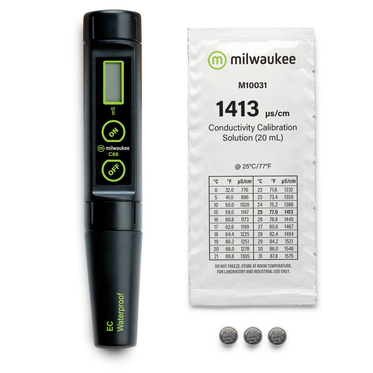 MILWAUKEE C66 WATERPROOF Conductivity (EC Meter), PORTABLE 0-10MS/CM
