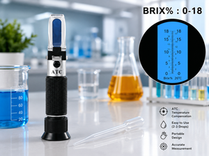 ERMA Hand Refractometer 0–18% Brix with ATC | Portable Brix Meter