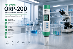 HM Digital ORP-200 Professional Waterproof ORP Meter | Digital ORP & Temperature Tester