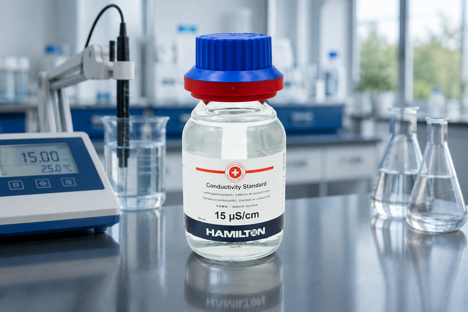 Hamilton CRM Conductivity Standard 15 µS/cm, 250 mL Glycerine Base | NIST Traceable | Certified Reference Material (CRM)  Part Number: 238927
