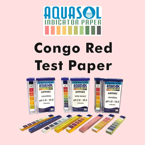 Congo Red Test Paper, 10 Booklet of 20 Strips