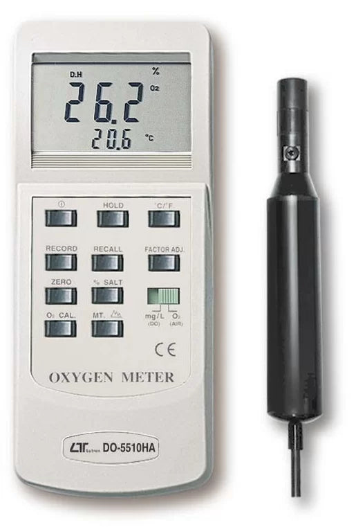 Lutron DO-5510HA Digital Dissolved Oxygen Meter | DO Meter | Oxygen in Air Meter | Water Temperature Meter | Salt & Altitude Compensation