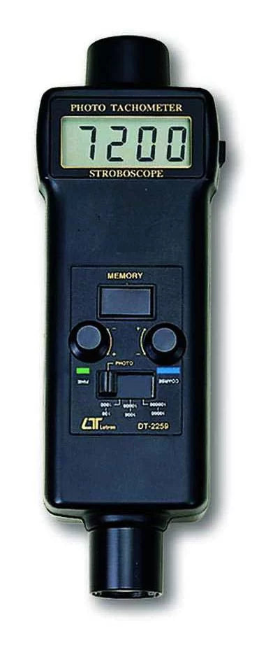 Lutron DT-2259 Digital Tachometer & Stroboscope | 2-in-1 Non-Contact RPM Meter | LED Stroboscope | 5–99,999 RPM | 100–100,000 FPM