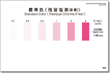 RESIDUAL CHLORINE(FREE) Test Kit , 50 Tests , Range 0.1 - 5 mg/l , PACKTEST WAK-ClO-DP