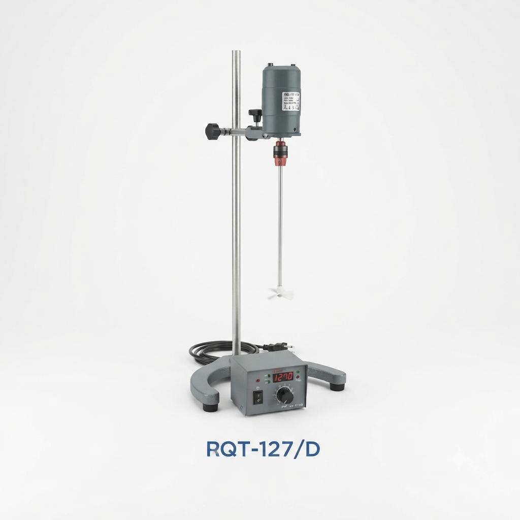 REMI RQT-127/D Medium Duty High-Speed Emulsifier | 1/8 HP AC/DC Motor | 300–6000 RPM | 8 L Capacity | Saw Cutter Impeller | Laboratory Stirrer