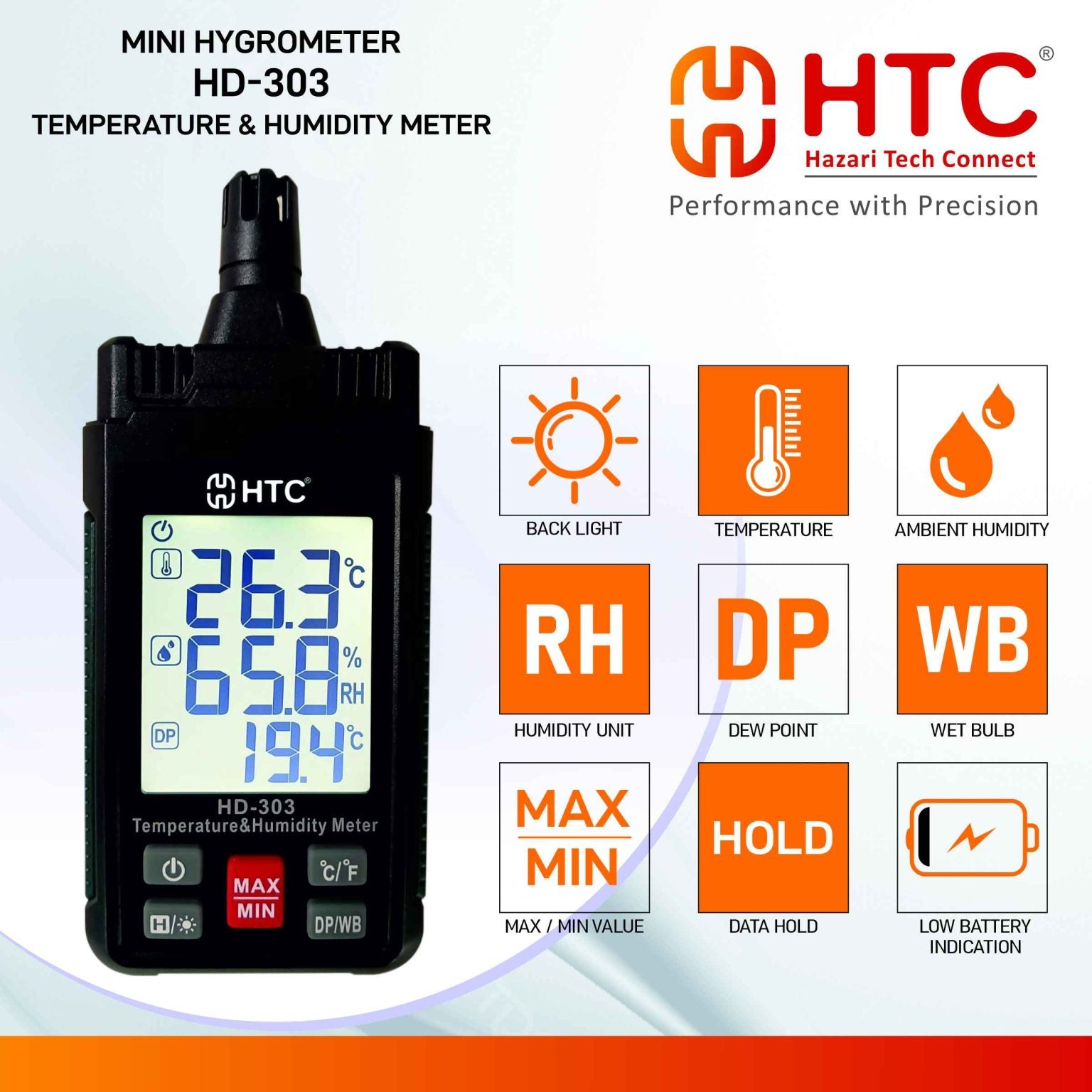 HTC HD-303 Mini Hygrometer