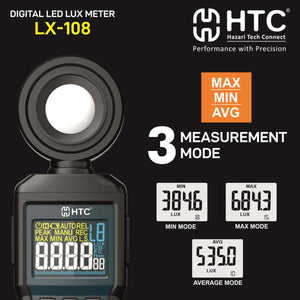 HTC LX-108L Digital LED Lux Meter