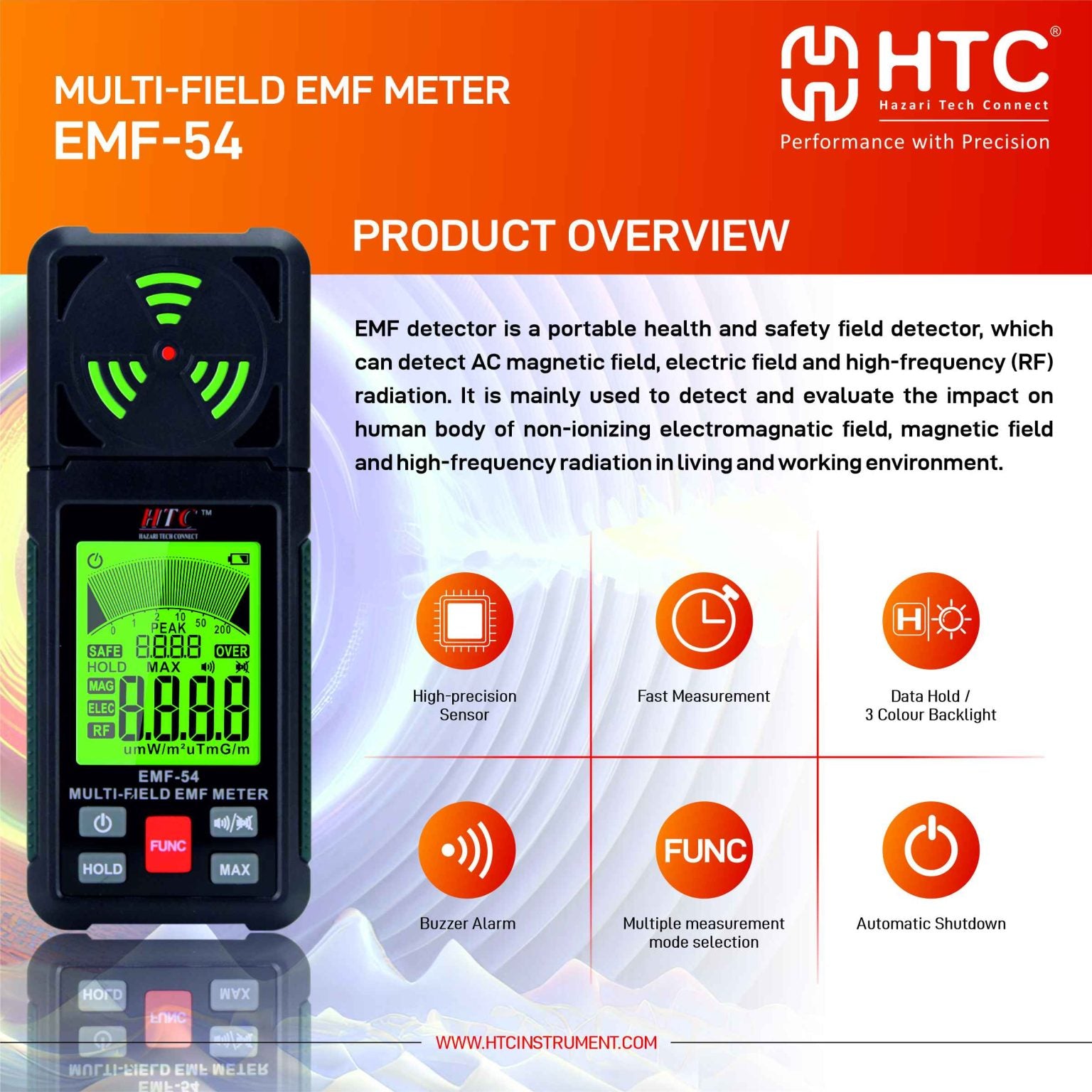 HTC EMF-54 Multi-Field EMF Meter