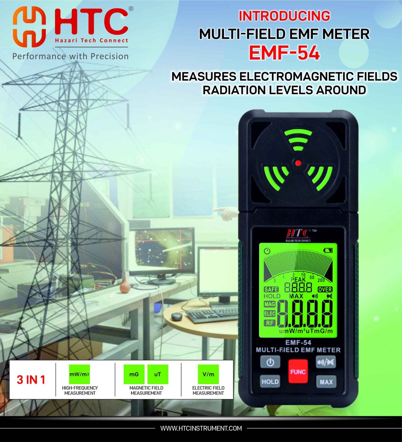 HTC EMF-54 Multi-Field EMF Meter