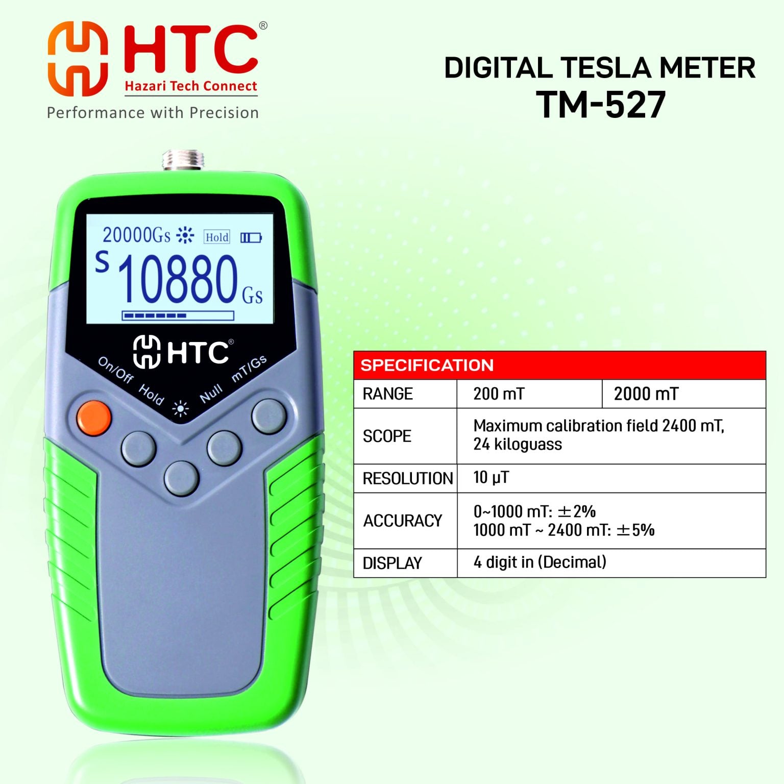 HTC TM-527 Digital Tesla Meter