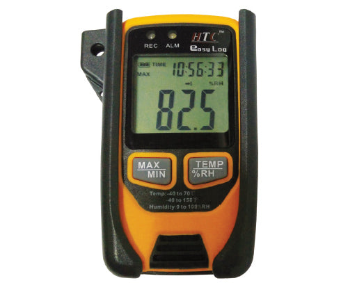 HTC Easy Log Temperature & Humidity Data Logger | USB Temperature & RH Recorder | 32,700 Readings | -40°C to +70°C | 0–100% RH | LCD Display
