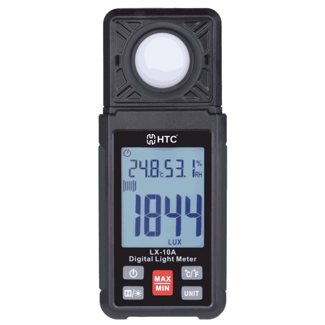 HTC LX-10A Mini Lux Meter | Digital Light Meter | 0–200,000 Lux | Lux/FC Measurement | Data Hold | Max/Min | Backlight