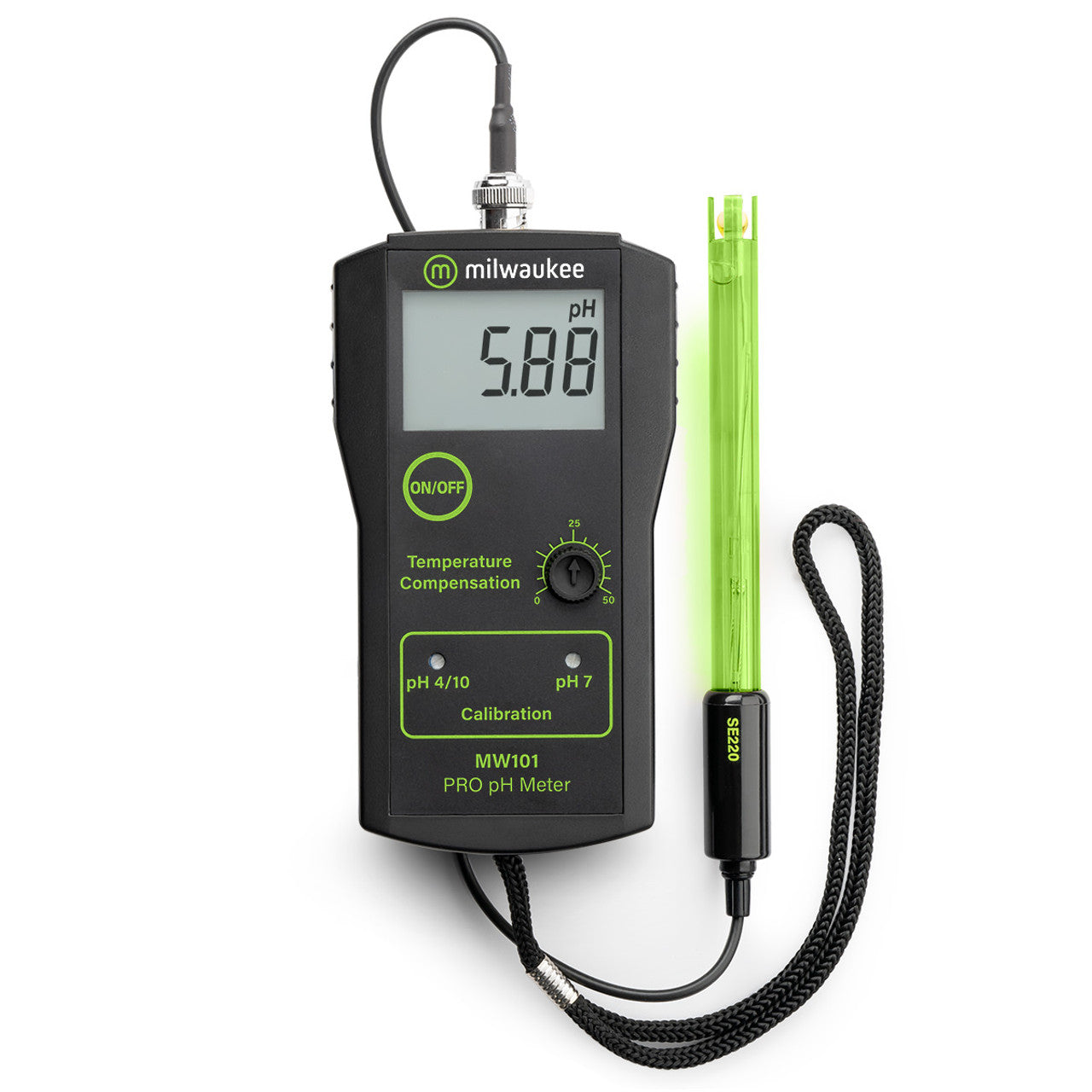 MILWAUKEE MW 101 HANDHELD PH METER ATC MANUAL CAL