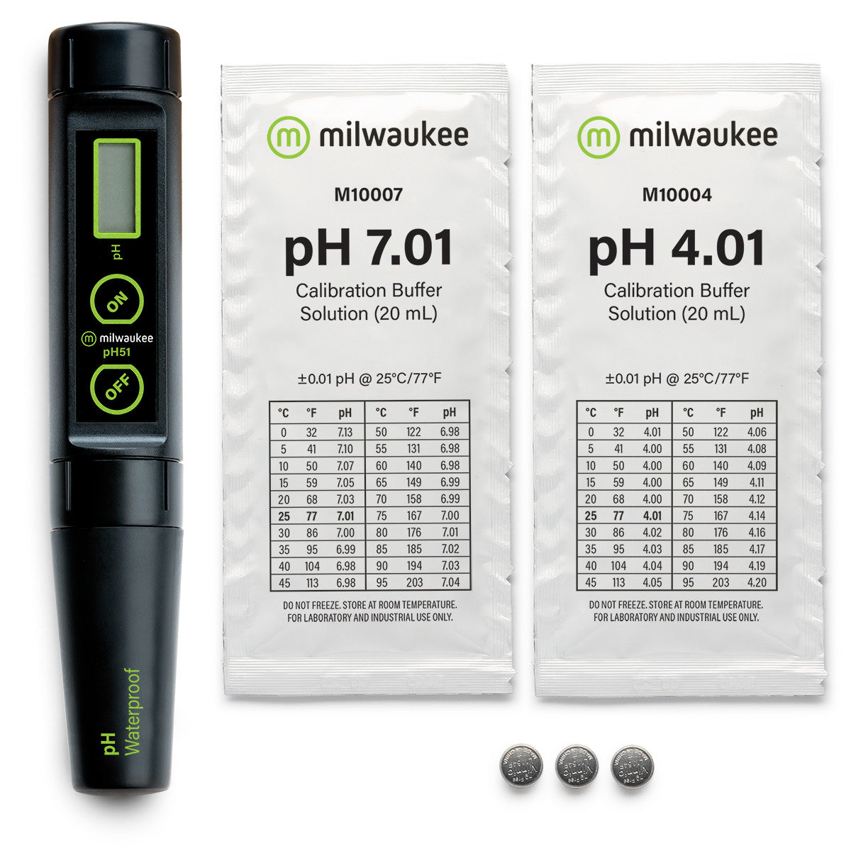 MILWAUKEE PH51 WATERPROOF PH Meter, PORTABLE 0.1 RESOLUTION