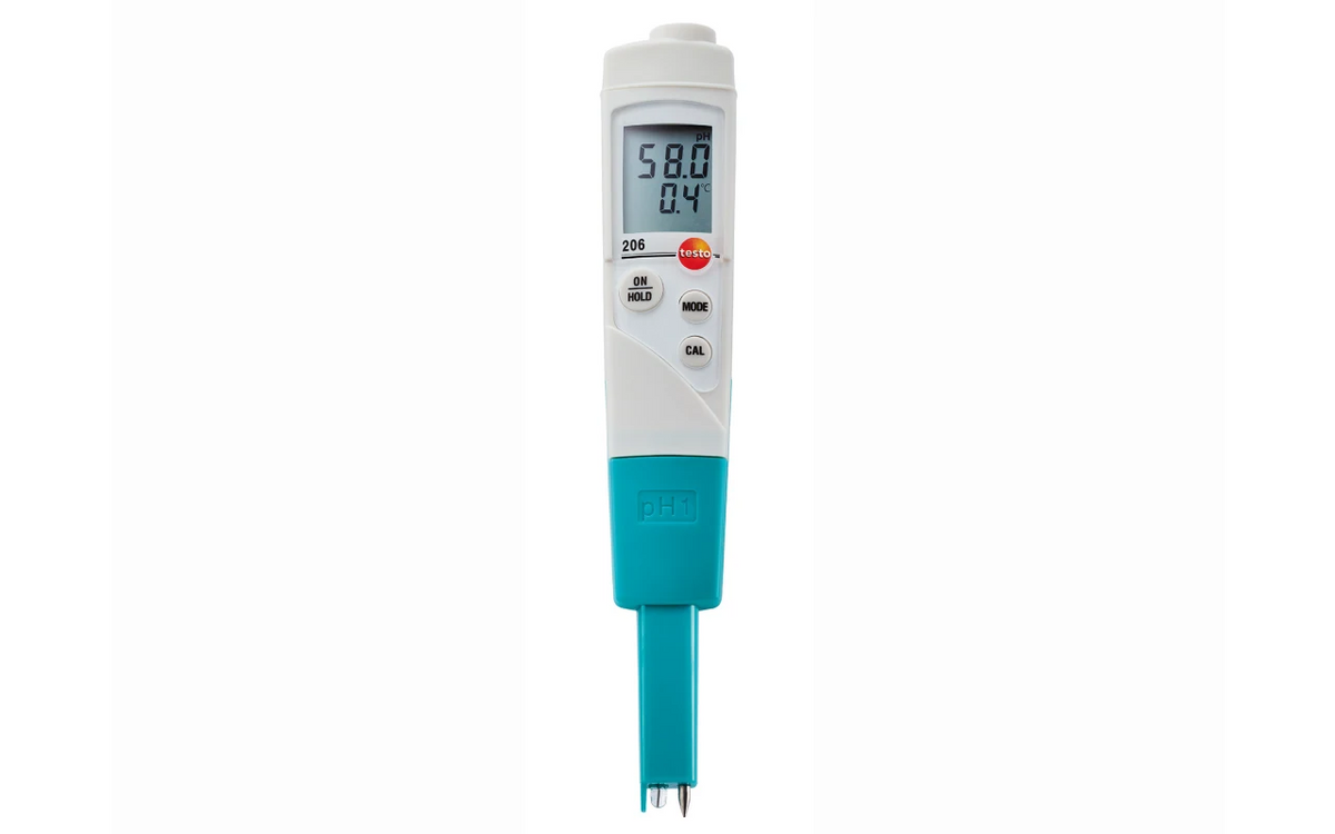 Testo 206-pH1 pH/Temperature Measuring Instrument for Liquids | Digital pH Meter | 0 to 14 pH | -50 to +150 °C