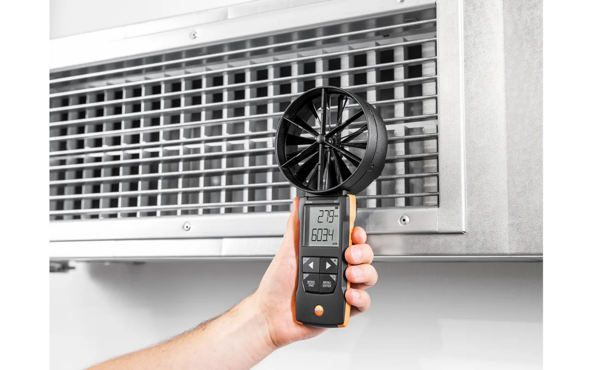 Testo 417 Digital 100 mm Vane Anemometer with App Connection | Air Velocity, Flow & Temperature Meter