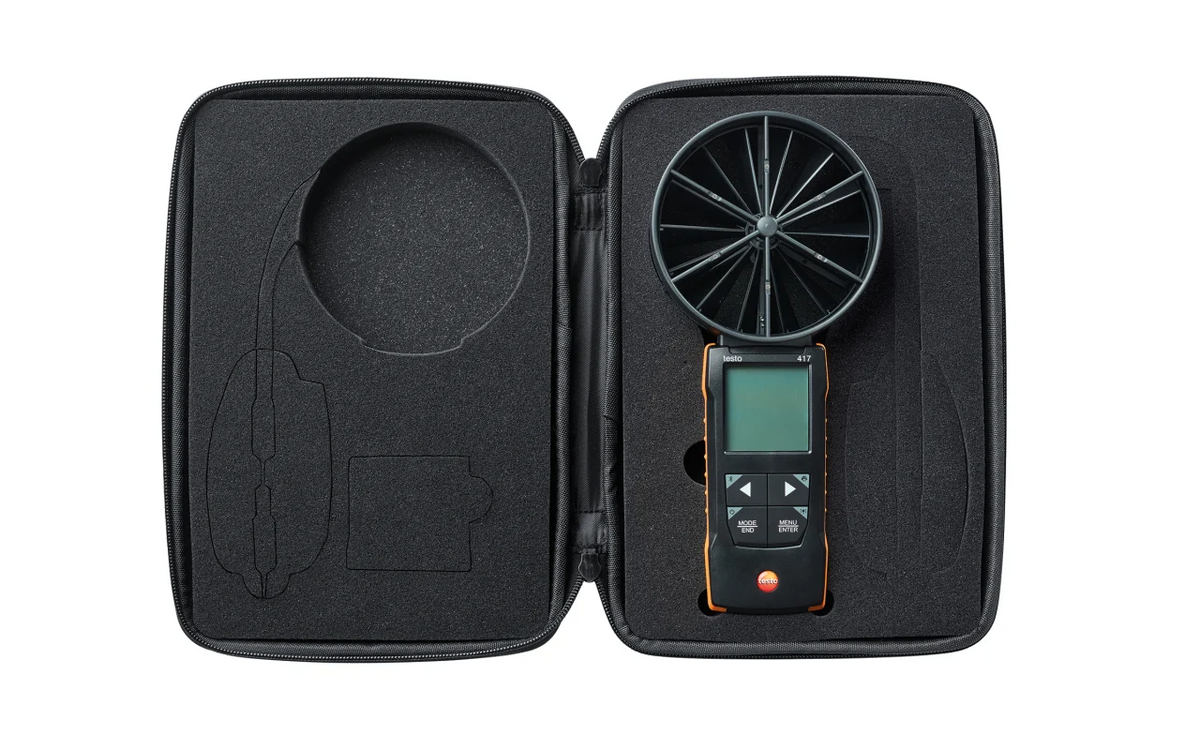 Testo 417 Digital 100 mm Vane Anemometer with App Connection | Air Velocity, Flow & Temperature Meter