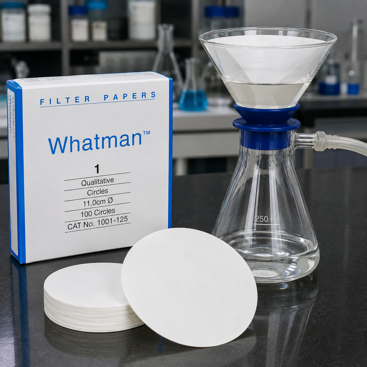 WHATMAN™ Grade 1 Qualitative Filter Paper – 110 mm (11 cm), 11 µm, Cat. No. 1001-110, Pack of 100