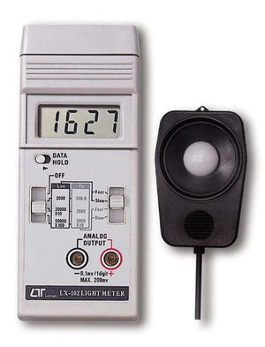 Lutron LX-102 Digital Lux Meter | Digital Light Meter | 0–50,000 Lux | Foot-Candle Meter | Remote Sensor