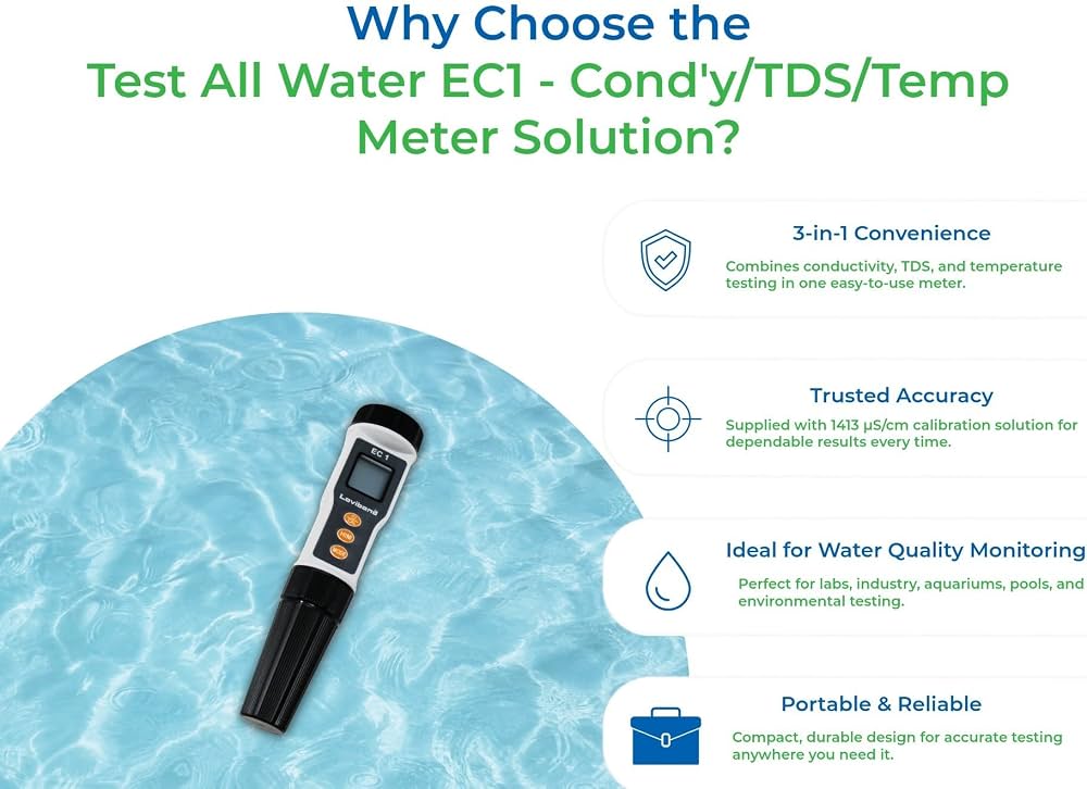 Lovibond EC1 Meter - TDS/ 
Conductivity/ Salinity/ Temperature Multiparameter