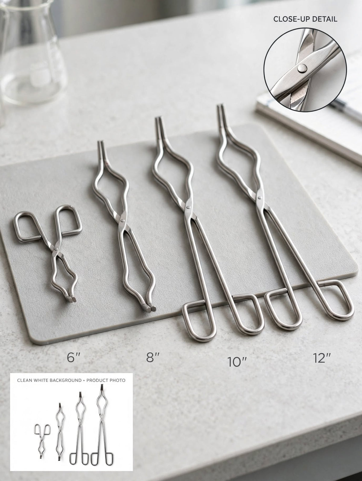 SS Crucible Tongs for Laboratory | Stainless Steel Crucible Holding Tongs