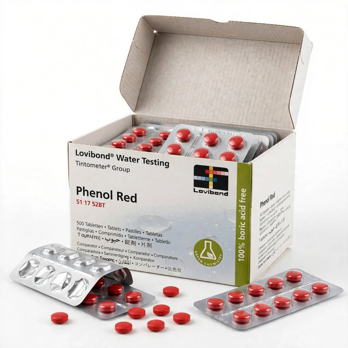 Lovibond 511752BT Phenol Red Tablet Reagents, Pack of 500 | pH Water Testing Tablets
