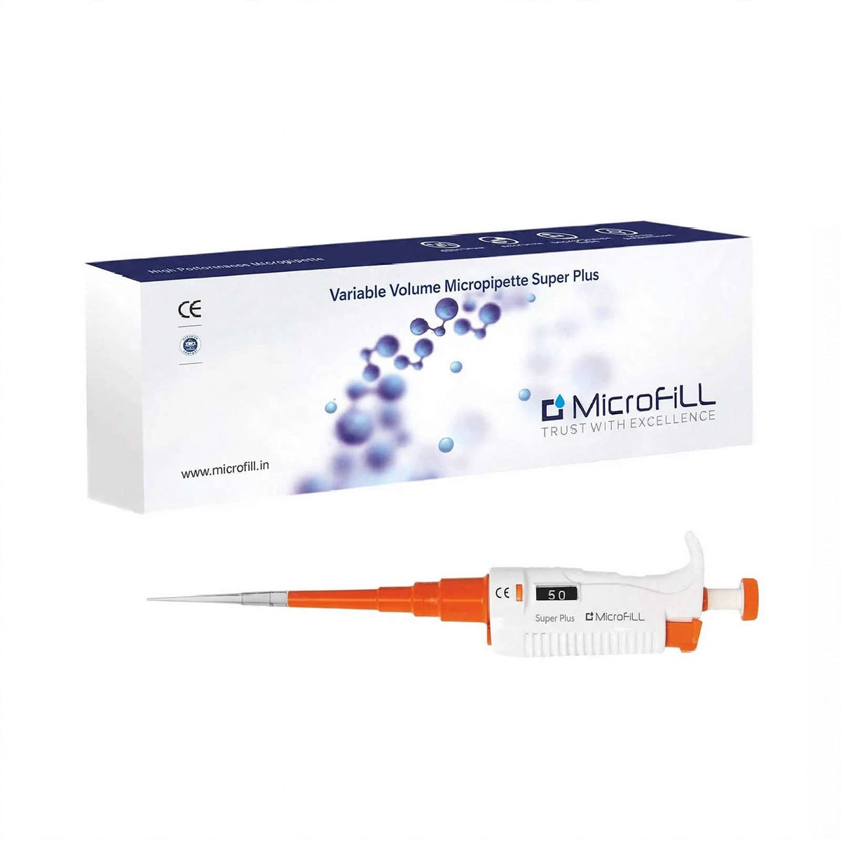 MICROFILL Variable Volume Micropipette | Adjustable Scientific Laboratory Micro Pipette for Precision Liquid Handling