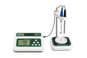 Aquasol Digital Table Top pH Meter ABT201M with Built-In Magnetic Stirrer | pH Range (-2) to 16 pH with Stirrer | ORP / pH / Temp | 5-Point Calibration, ATC, Memory | Lab Grade