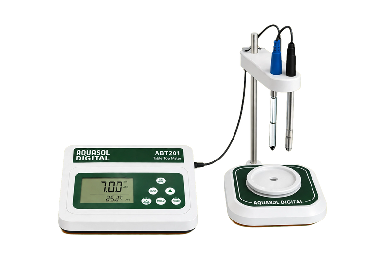 AQUASOL DIGITAL ABT201 Table Top pH Meter | -2.00 to 16.00 pH | 0–110°C Temperature | ATC | 5-Point Calibration | Laboratory Benchtop pH Meter | Without Magnetic Stirrer