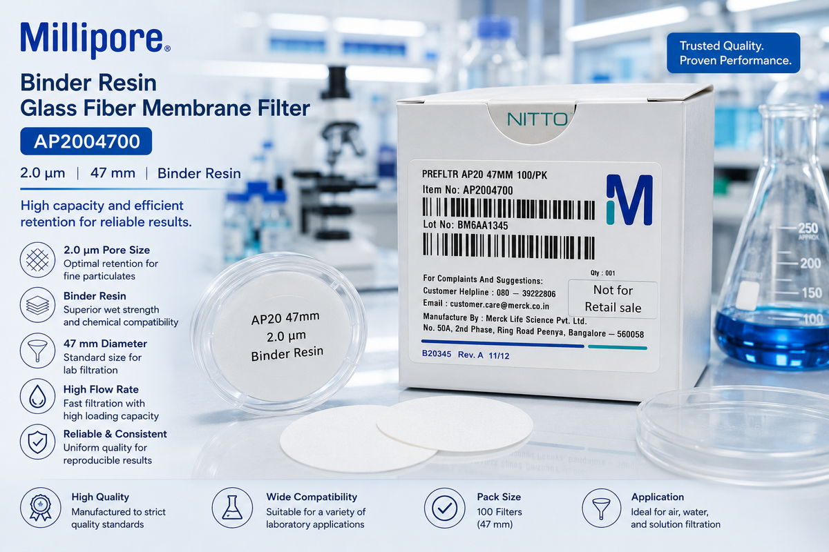 Millipore AP2004700 – Binder Resin Glass Fiber Membrane Filter (2.0 µm, 47 mm)