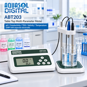 AQUASOL DIGITAL ABT203 Table Top Multi-Parameter Meter | pH / Conductivity / TDS / Salinity / Temperature | ATC | Laboratory Water Quality Tester