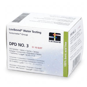 Lovibond 511082BT DPD No.3 Water Testing Tablets - Pack of 500 | Total Chlorine, Combined Chlorine & Bromine Test | 100% Boric Acid Free | For Comparator & Photometer - Tintometer Group