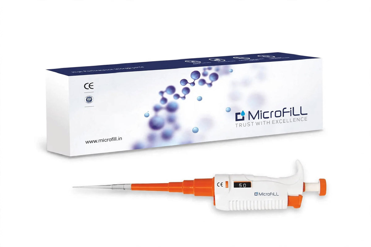 MICROFILL Variable Volume Micropipette | Adjustable Scientific Laboratory Micro Pipette for Precision Liquid Handling