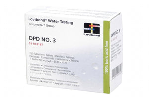 Lovibond 511081BT DPD No. 3 Water Testing Tablets | 250 Tablets | Total Chlorine, Combined Chlorine & Bromine Testing | 100% Boric Acid Free | Comparator & Photometer | Tintometer Group