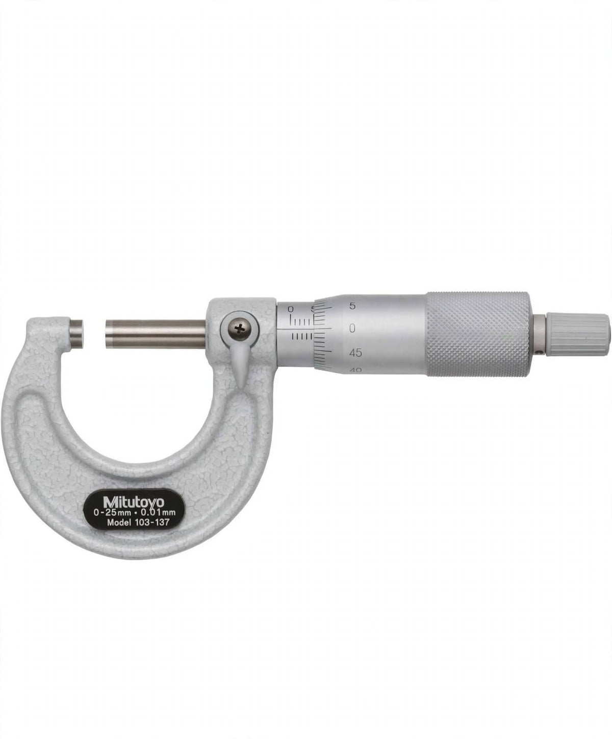MITUTOYO Manual Micrometer Screw Gauge 0–25 mm, 0.01 mm Graduation – Cat. No. 103-137 | Outside Micrometer