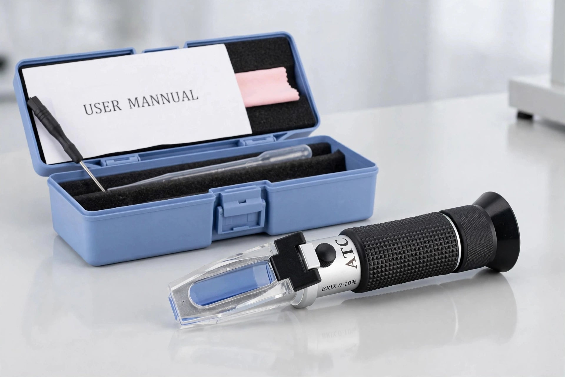 ERMA Hand Refractometer 0–10% Brix with Automatic Temperature Compensation (ATC)