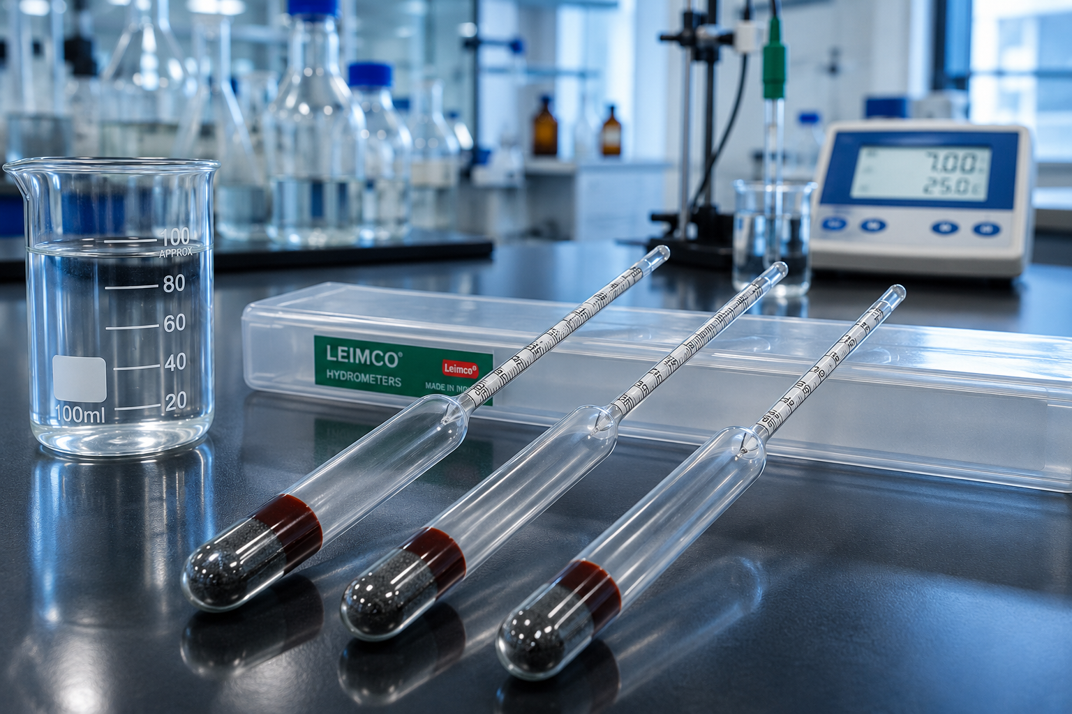 LEIMCO Classic Series Glass Hydrometer | Specific Gravity Hydrometer | 0.600–2.000 Range | 0.001 Graduation | 20°C Calibration | Industrial & Chemical Laboratory Use