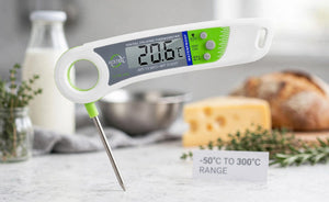 ACETEQ DTM-X9 Digital Folding Food Thermometer – Waterproof, Stainless-Steel Probe, Fast Response
