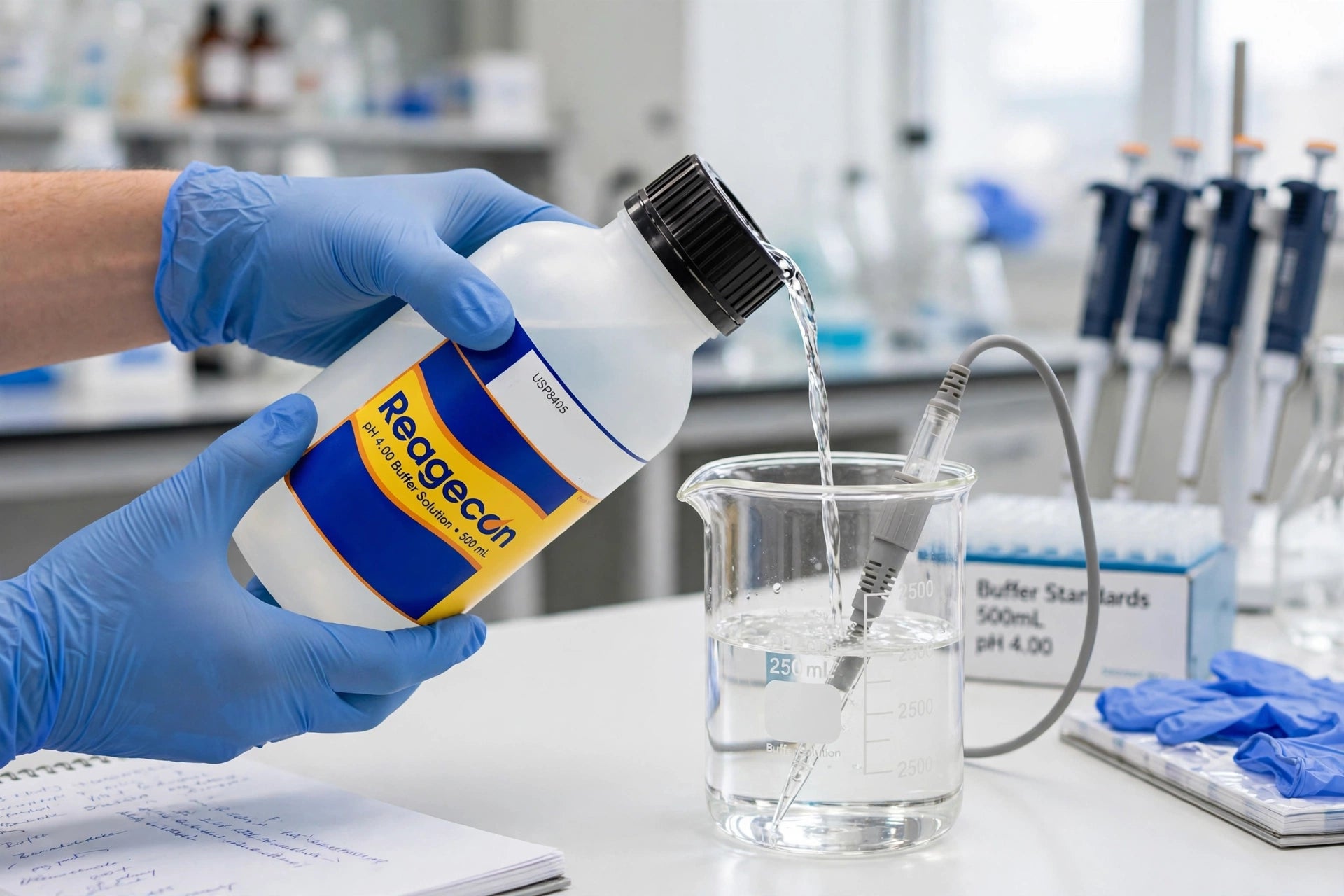 REAGECON pH 4.00 Buffer Solution ±0.01 at 25°C, 500 mL, NIST TRACEABLE 
Product Code: 1040525