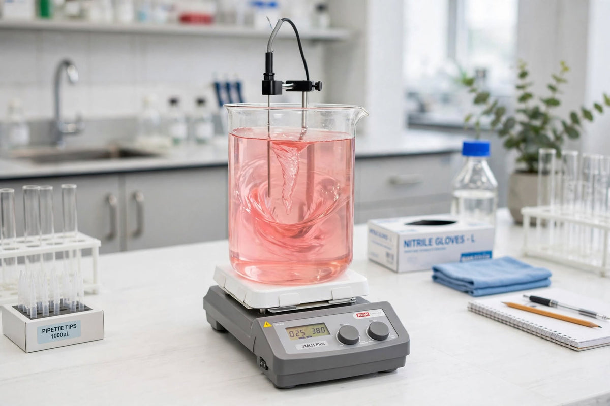 REMI 3-MLH Plus Magnetic Stirrer with Ceramic-Coated Hot Plate | 3 Litre Capacity | 450 W Heating | 150–1800 RPM | LCD Speed & Temperature Display | Microprocessor Controlled