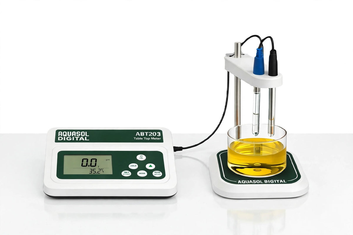 AQUASOL DIGITAL ABT203 Table Top Multi-Parameter Meter | pH / Conductivity / TDS / Salinity / Temperature | ATC | Laboratory Water Quality Tester
