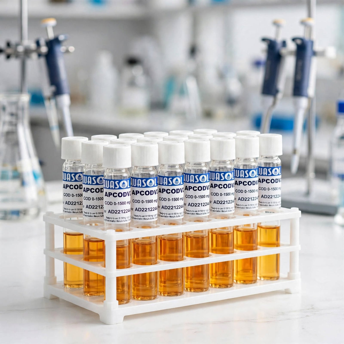 AQUASOL DIGITAL APCODV2 COD Vials | 0–1500 mg/L (ppm) COD Range | Ready-to-Use | 25 Vials