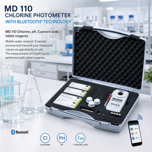 Lovibond MD 110 Chlorine Photometer with Bluetooth | 3-in-1 Chlorine, pH & Cyanuric Acid Water Tester