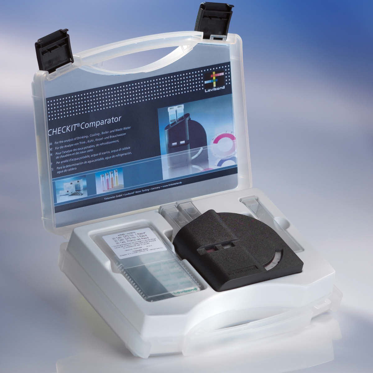 Lovibond CHECKIT Comparator Test Kit 147020 | Chlorine Free, Combined & Total | 0–4 mg/L Cl₂ | DPD No.1 & No.3 | 100 Tests
